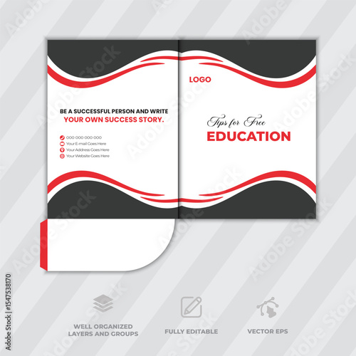 Modern professional template for education and business with creative text design for promotion