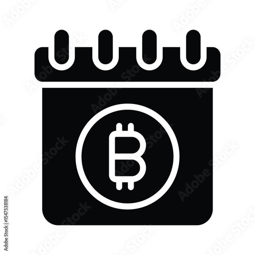 A captivating glyph icon of bitcoin schedule calendar