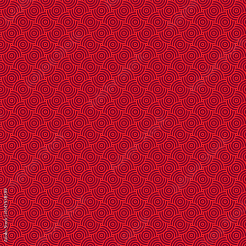 Deep red Japanese themed circular pattern design