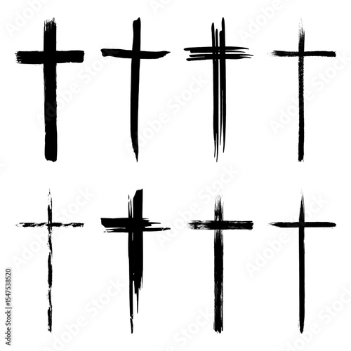 Collection of grunge crosses design 