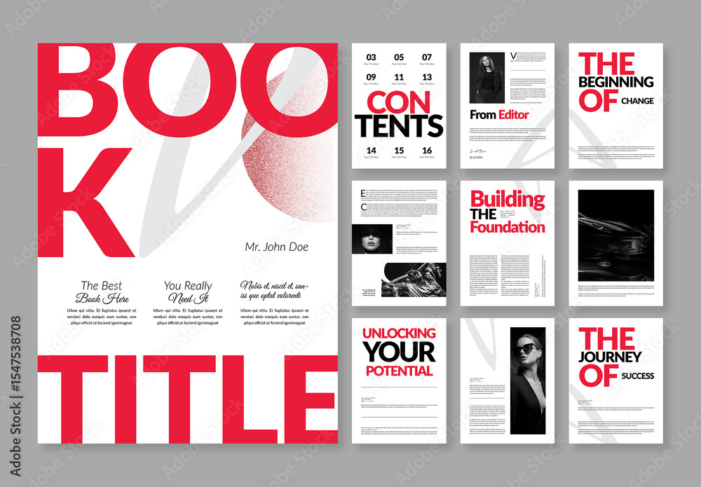 Management Book Layout Professional Book Layout Template with Minimal Design Stock Template ...
