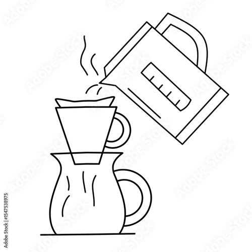 hot drink brewing instructions vector