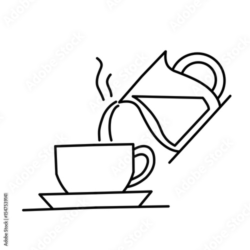 hot drink brewing instructions vector