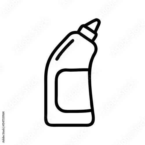 Toilet bowl cleaner bottle icon. Simple toilet cleaner bottle design for bathroom cleaning product packaging.  Modern toilet cleaner bottle illustration for household cleaning supplies.