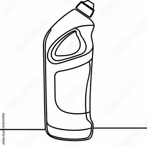 Toilet bowl cleaner bottle packaging mockup. Plastic bottle for cleaning product design.  Modern toilet cleaner bottle for bathroom cleaning.