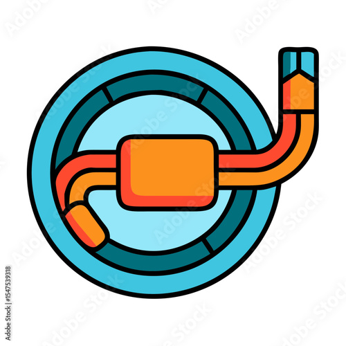 Underground cable system installation diagram. Detailed underground cable schematic shows cable connection and protective casing.  Underground cable infrastructure graphic for engineering manuals,