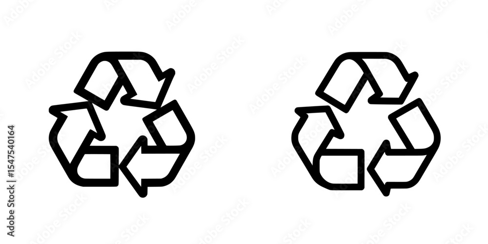 Obraz premium The modern recycling symbol is depicted as a black recycle icon isolated on a white background
