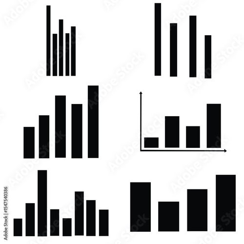 Growing graph icon set.  chart icon.