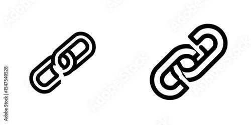Modern business disconnections are represented by a broken chain link icon, a symbol of damaged connections or joining isolated on white
