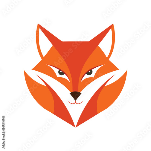 Abstract fox face log icon vector art illustration