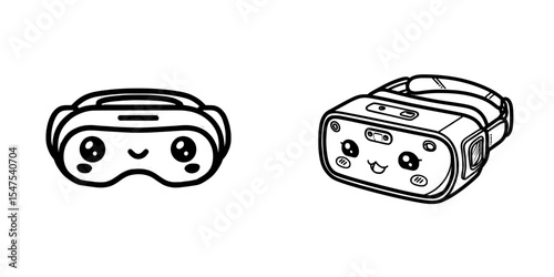 Next generation augmented reality headset depicted as a flat modern icon suitable for apps and websites