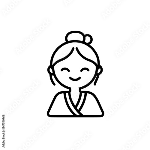 line icon in white and black colors, a flat modern icon from a collection for web, mobile apps and