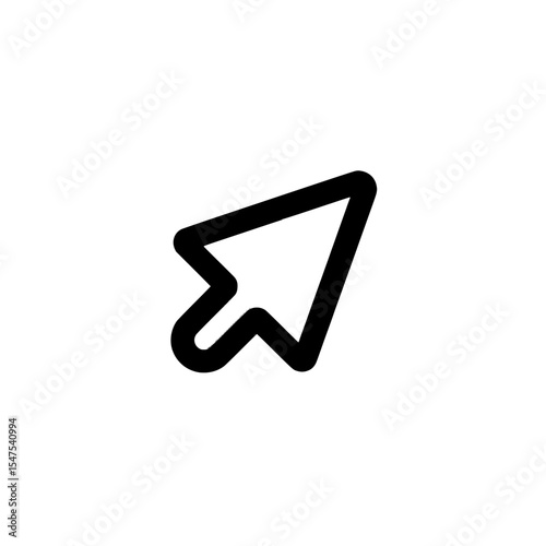 The design of an arrow cursor icon incorporates glassmorphism UI, symbol, and sign elements, accessible in png and svg formats for illustrator