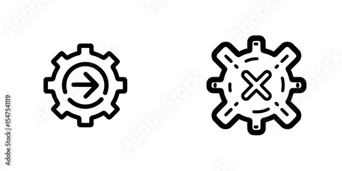 A modern flat illustration of a software update icon with an editable stroke outline is shown isolated on a white background, and it is pixel perfect at 64 x