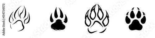 Animals have claw marks on an icon, with Claws scratching a flat icon isolated on a transparent background