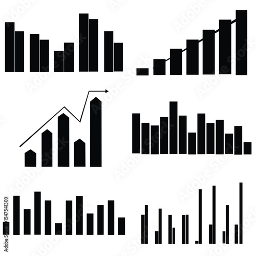 Growing graph icon set.  chart icon.