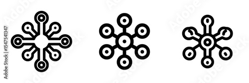 Modern line icons for UI web design and presentation, including an antibody icon and an antigen molecule bond symbol stock illustration