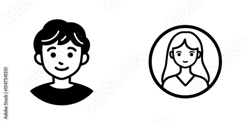 A circular face silhouette on a gray background serves as a versatile icon for user avatars in online profiles, provided in EPS