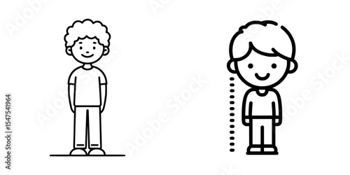 Human height is denoted by a linear symbol, a simple line whose stroke can be edited
