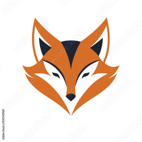 Abstract fox face log icon vector art illustration
