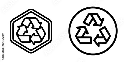 A package waste icon is depicted by an isolated ecology recycling sign and plastic symbol on a white background