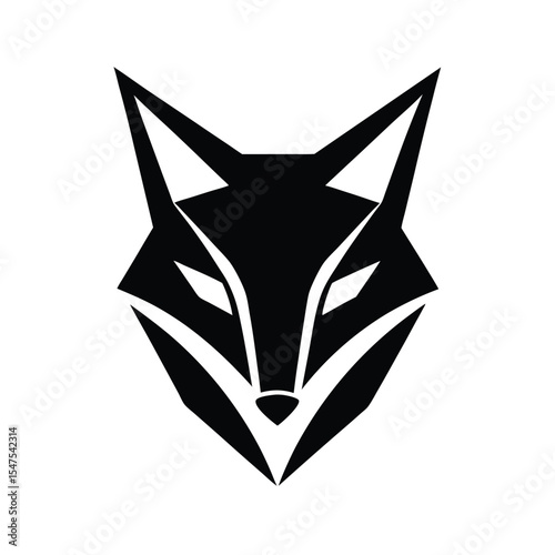 Abstract fox face logo icon vector silhouette