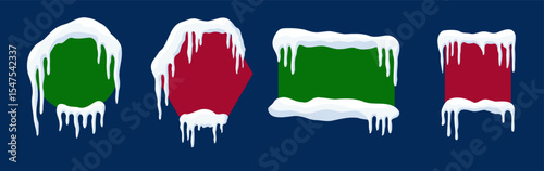 Winter Wonderland: Snowy Banner Shapes Collection