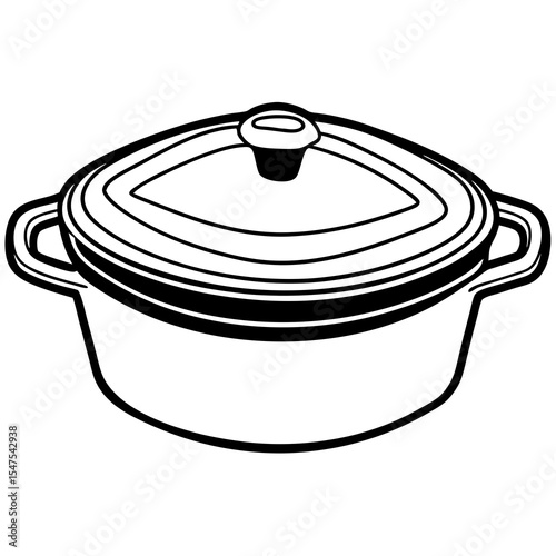 Cooking pot with a lid isolated on white background