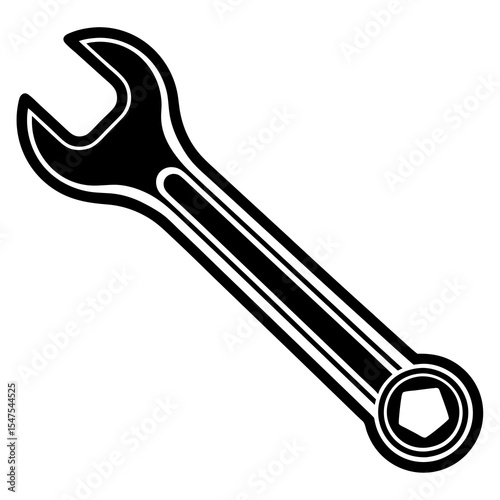 Wrench tool isolated on white background