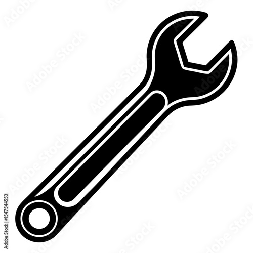 Wrench tool for repair isolated on white background