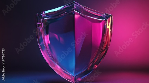 3D shield in vibrant neon colors