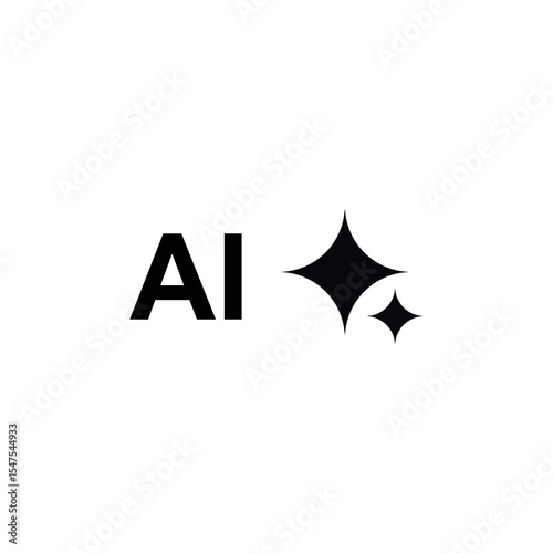 AI technology logo icon isolated on white background