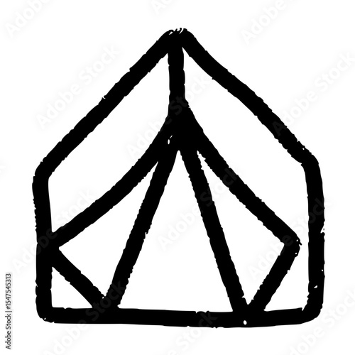Tent Illustration in Simple Camping Icon Style