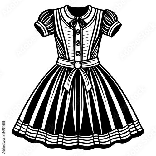 Vintage dress isolated on white background