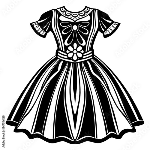 Vintage dress isolated on white background
