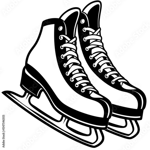 Pair of ice skates for winter sports isolated on white background