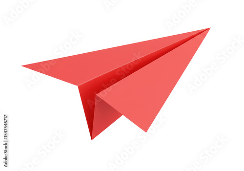 Wallpaper Mural Isolated Red Paper Airplane Bold Flight Torontodigital.ca