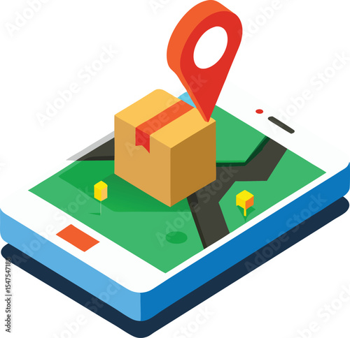 Smartphone app tracking package delivery location