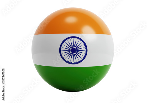 Isolated India Flag Sphere National Pride