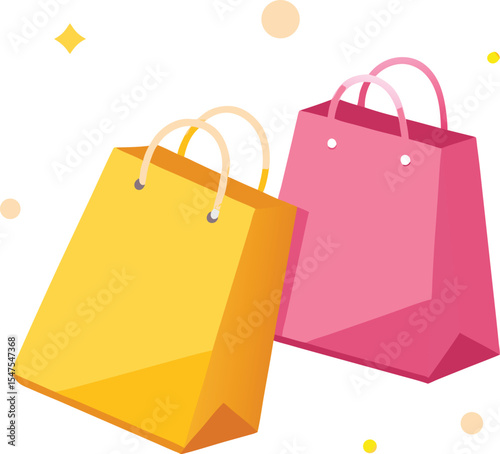 Two colorful shopping bags illustration
