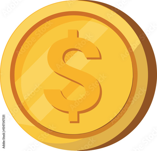 Golden coin illustration featuring a dollar sign