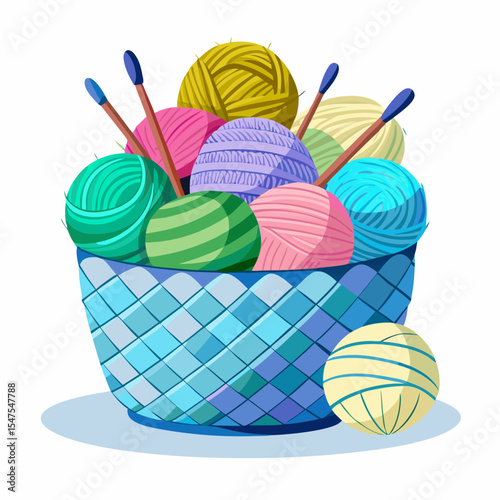 knitting yarn with knitting needles