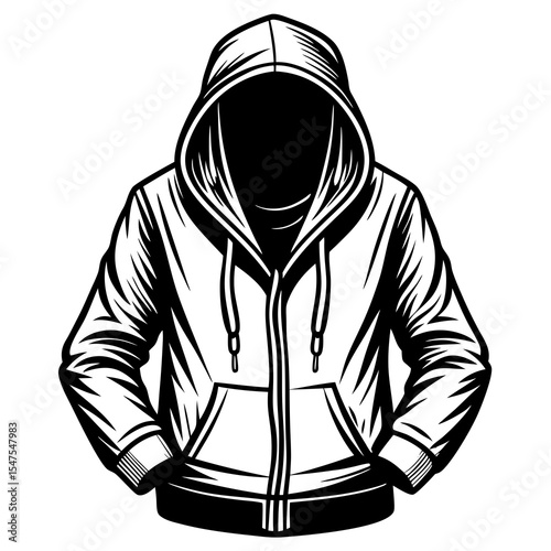 Hoodie with pockets isolated on white background