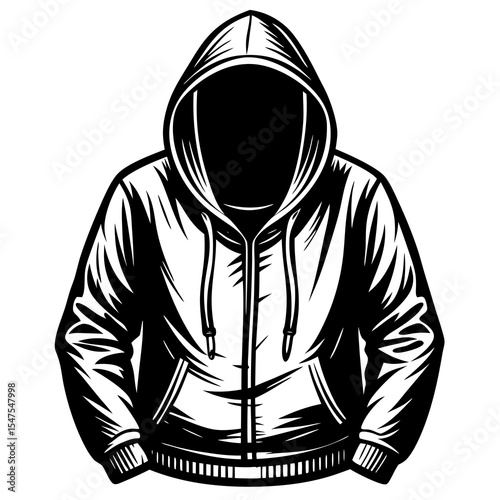 Hoodie with zipper isolated on white background
