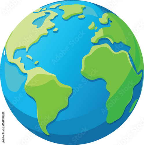 Simplified cartoon illustration of planet earth