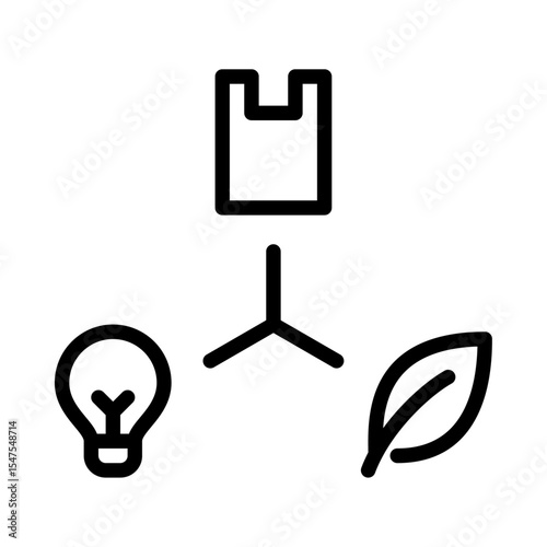 Sorting waste outline icon. Sorting waste by type black line illustration.