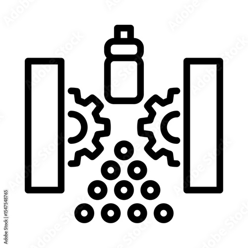 shredding waste outline icon. Cutting waste black line illustration.
