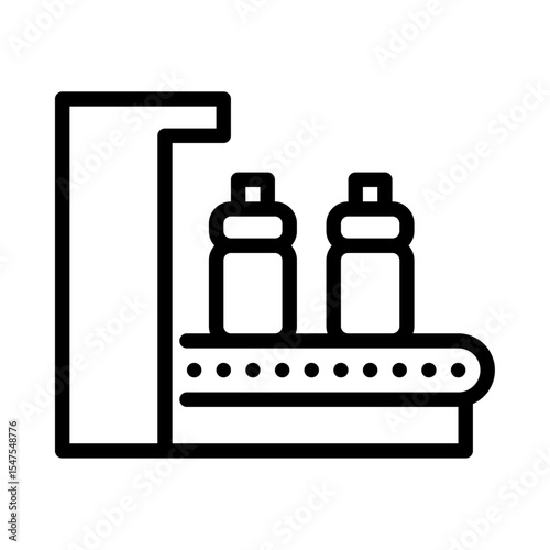 manufacturing process outline icon. recycled product black line illustration.