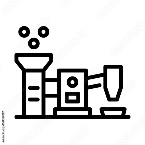 recycle machine outline icon. manufacturing black line illustration.