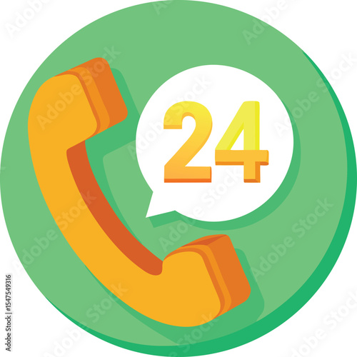 Twenty four seven customer support hotline icon